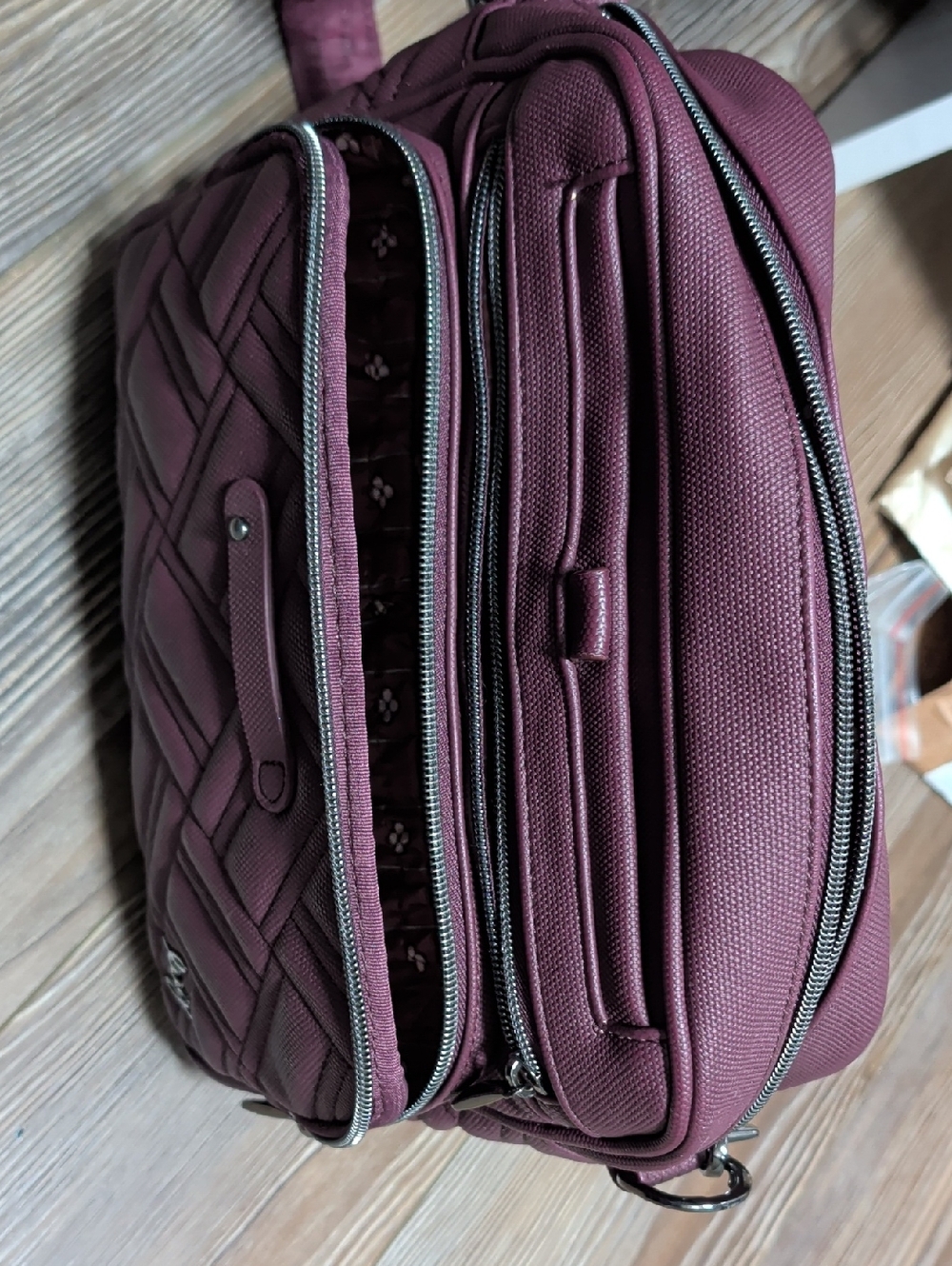 Lug Quilted Crossbody Bag in Wine